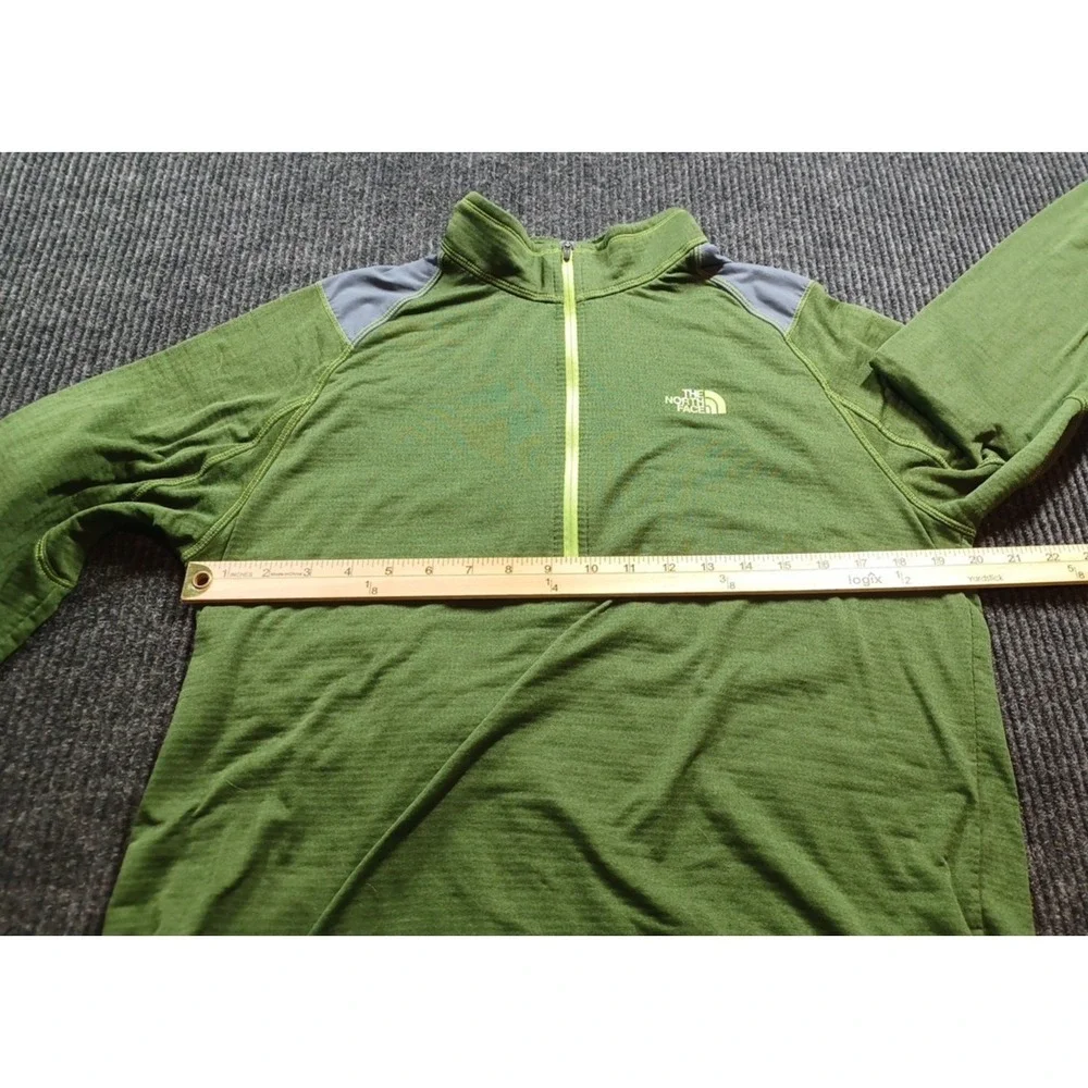 North Face Pullover Mens Large Long Sleeve 1/4 Zip Casual‎ Lightweight Green